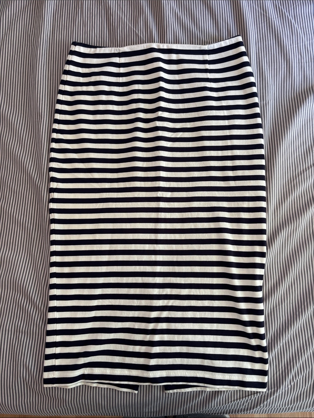 Striped Navy & White J. Crew Cotton Pencil Skirt